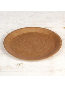 Бумажная тарелка крафт 23 х 23 см