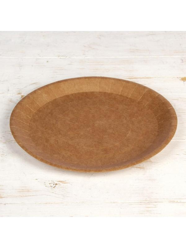 Бумажная тарелка крафт 23 х 23 см