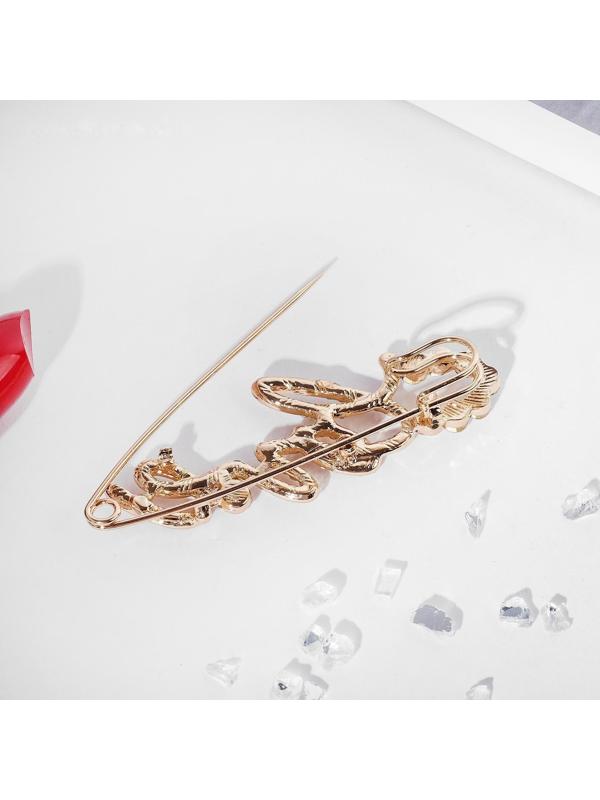 Булавка LOVE, 6 см, цвет белый в золоте