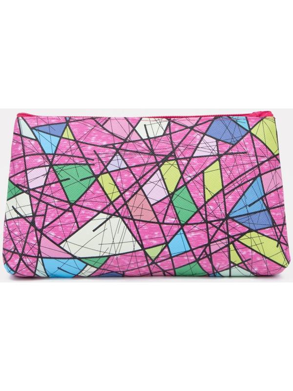 Косметичка на молнии, цвет розовый/разноцветный