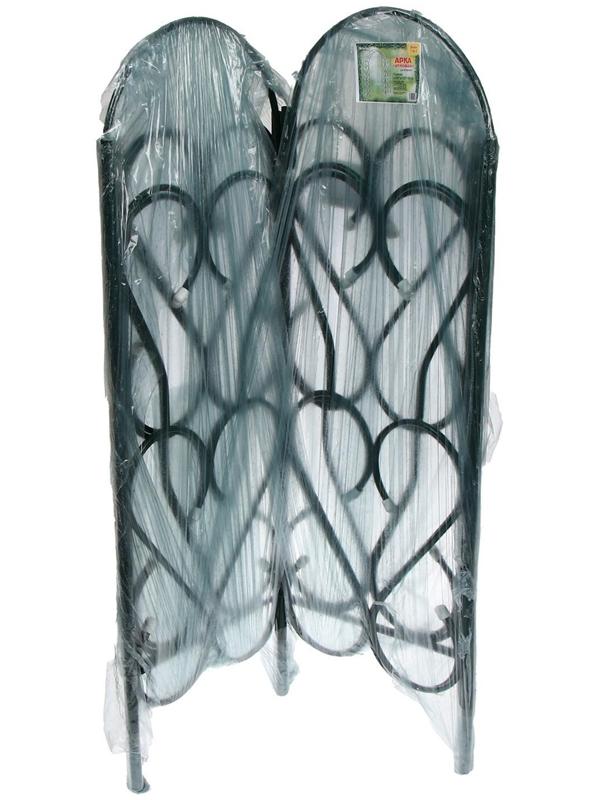 Арка садовая, разборная, 230 × 125 × 36,5 см, металл, зелёная