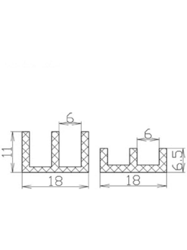 Профиль направляющий, Ш-образный, L=2 м, белый, верх+ низ