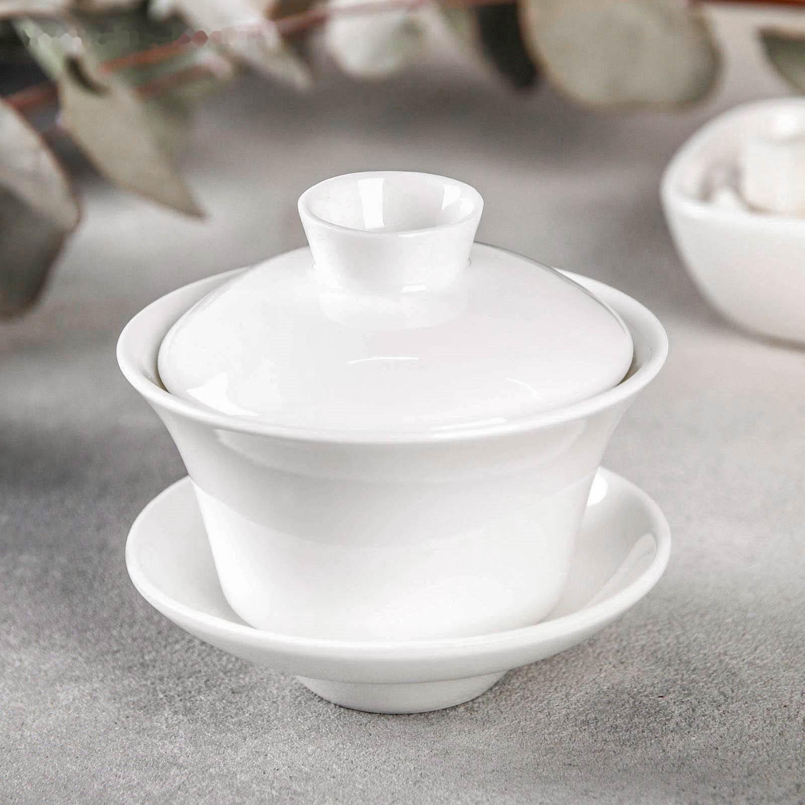 Чаша фарфоровая заварочная Wilmax «Гайвань», 120 мл, цвет белый, 1 набор