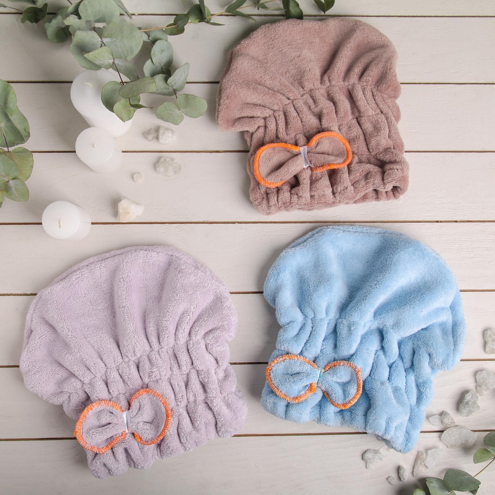 Чалма для сушки волос Доляна, микрофибра, цвет МИКС