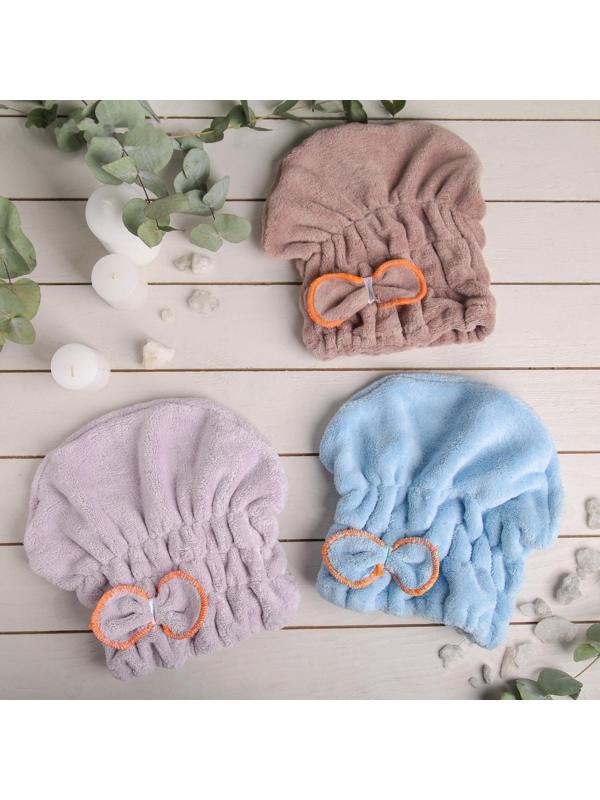 Чалма для сушки волос Доляна, микрофибра, цвет МИКС