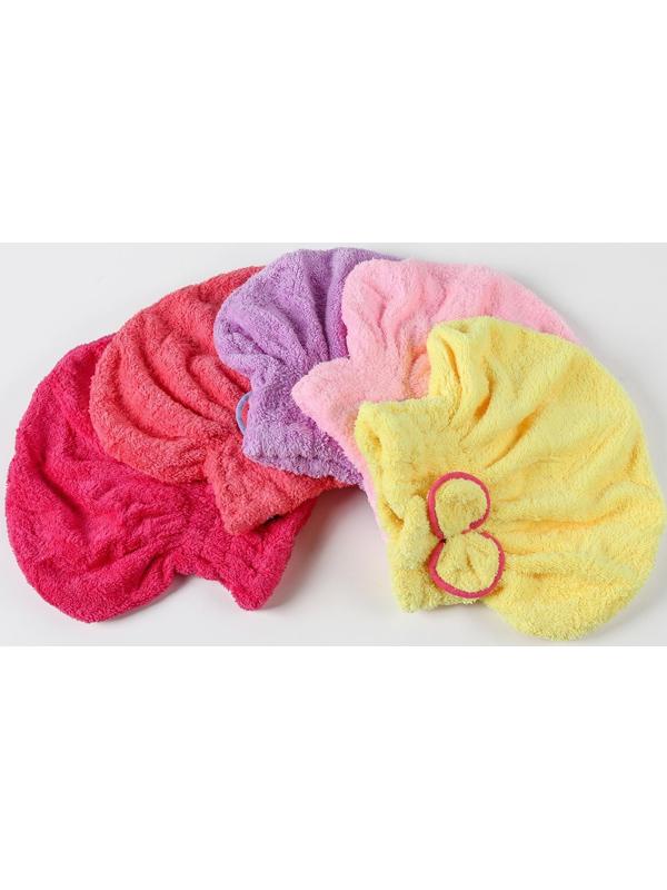 Чалма для сушки волос Доляна, микрофибра, цвет МИКС