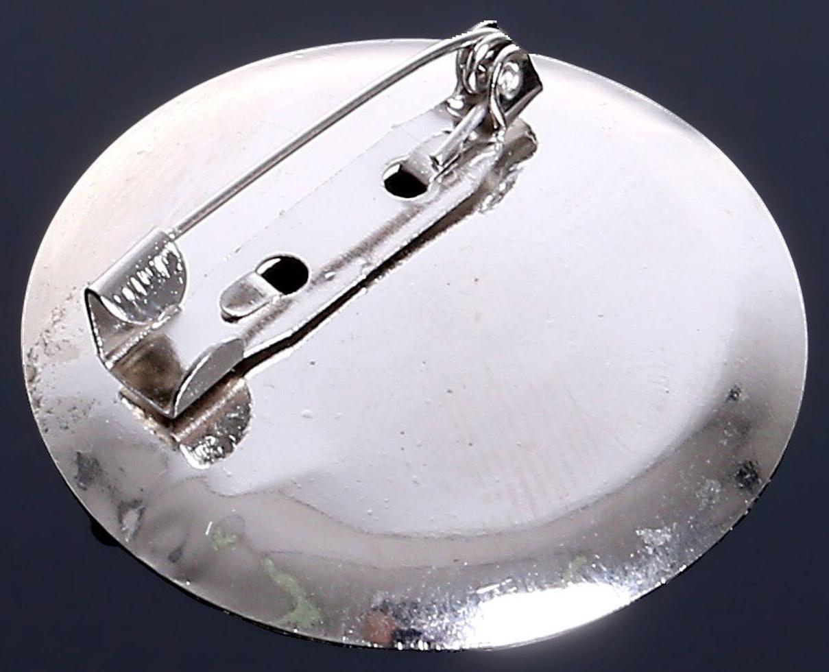 Основа для броши с круглым основанием СМ-367, (набор 5шт) 35 мм, цвет серебро