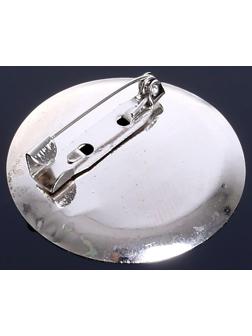 Основа для броши с круглым основанием СМ-367, (набор 5шт) 35 мм, цвет серебро