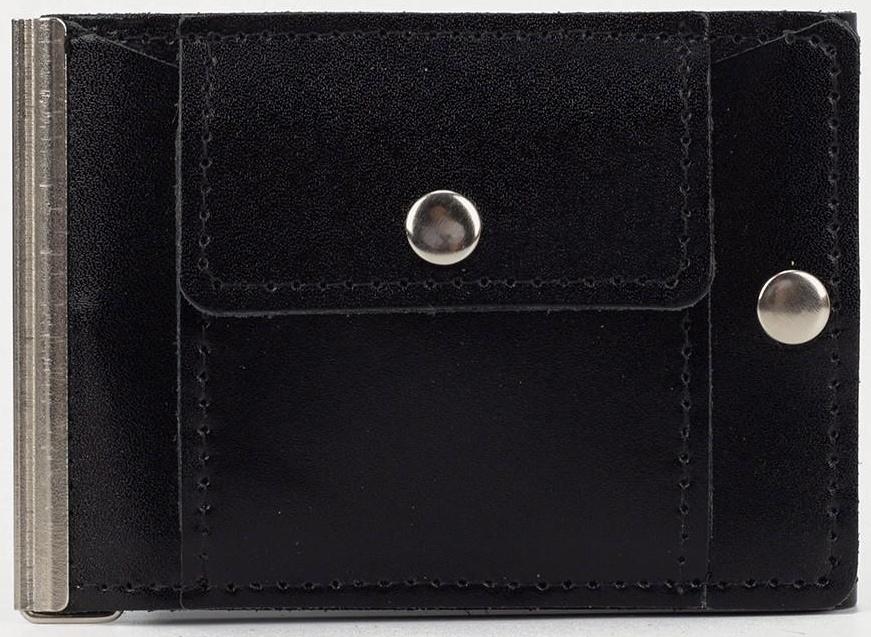 Зажим для купюр на кнопке, цвет чёрный