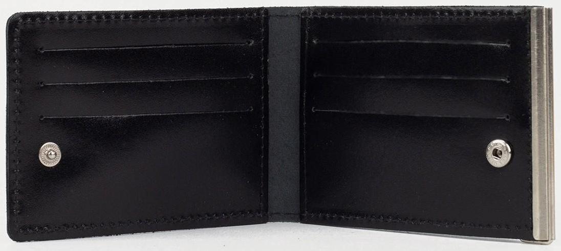 Зажим для купюр на кнопке, цвет чёрный