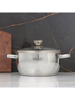 Кастрюля «Антея», 4 л, d=22 см, стеклянная крышка, капсульное дно