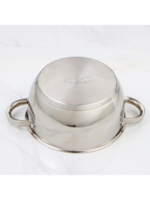 Кастрюля «Антея», 4 л, d=22 см, стеклянная крышка, капсульное дно