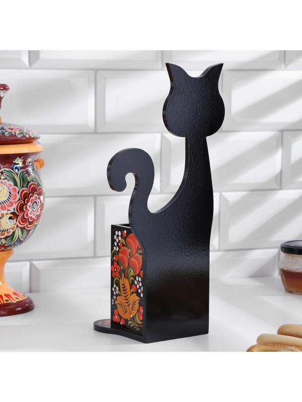Подставка под ложки «Котик», хохлома
