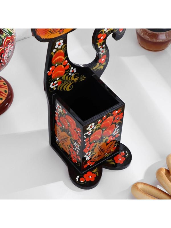 Подставка под ложки «Котик», хохлома