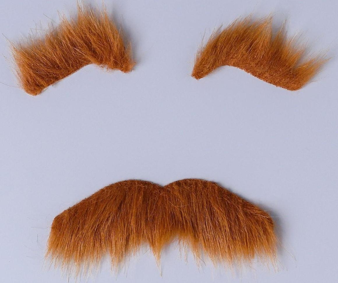 Карнавальные усы с бровями, цвет коричневый