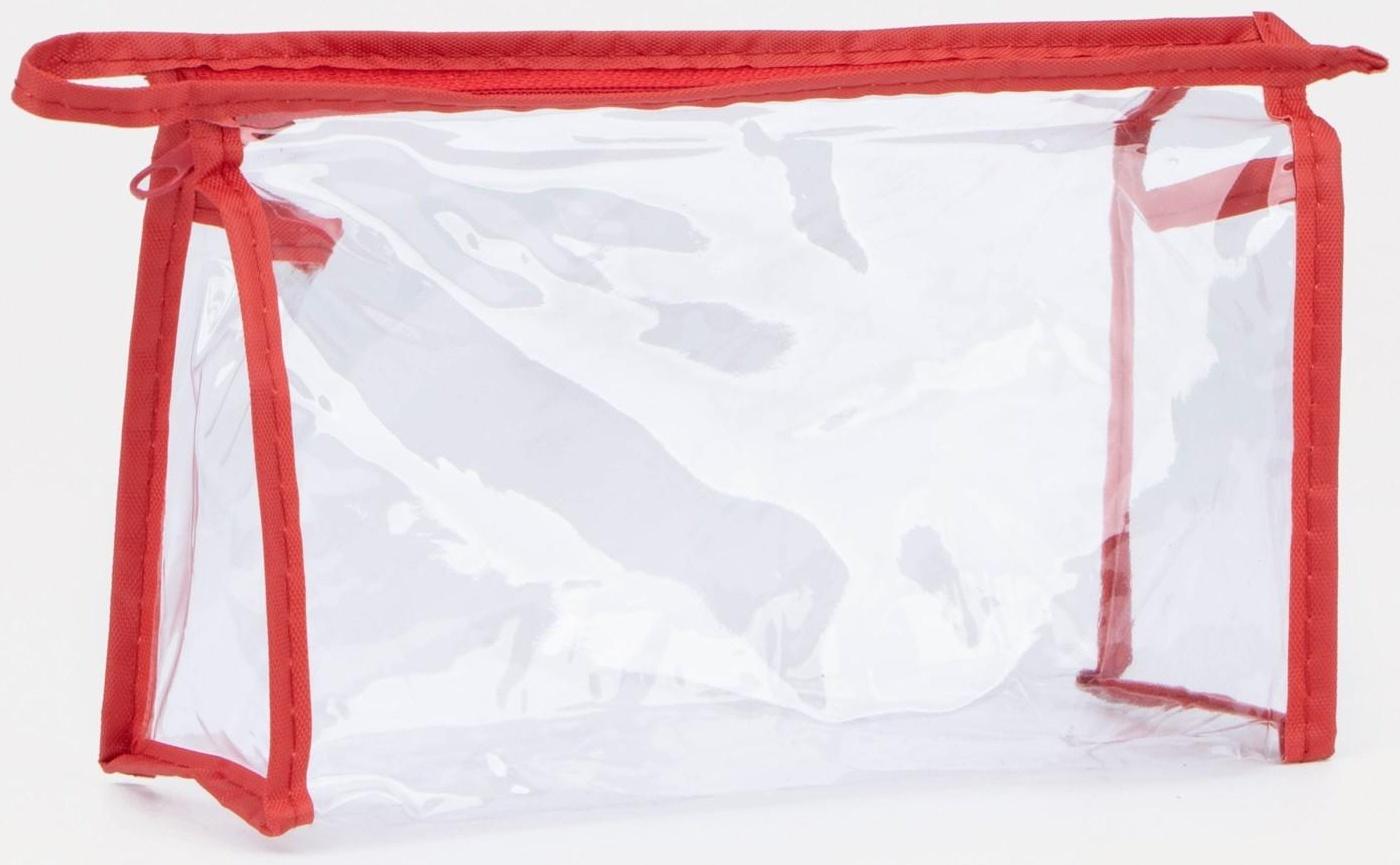 Косметичка на молнии, цвет красный