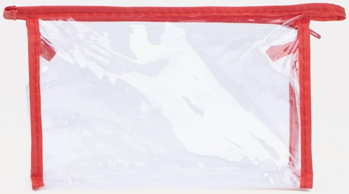 Косметичка на молнии, цвет красный