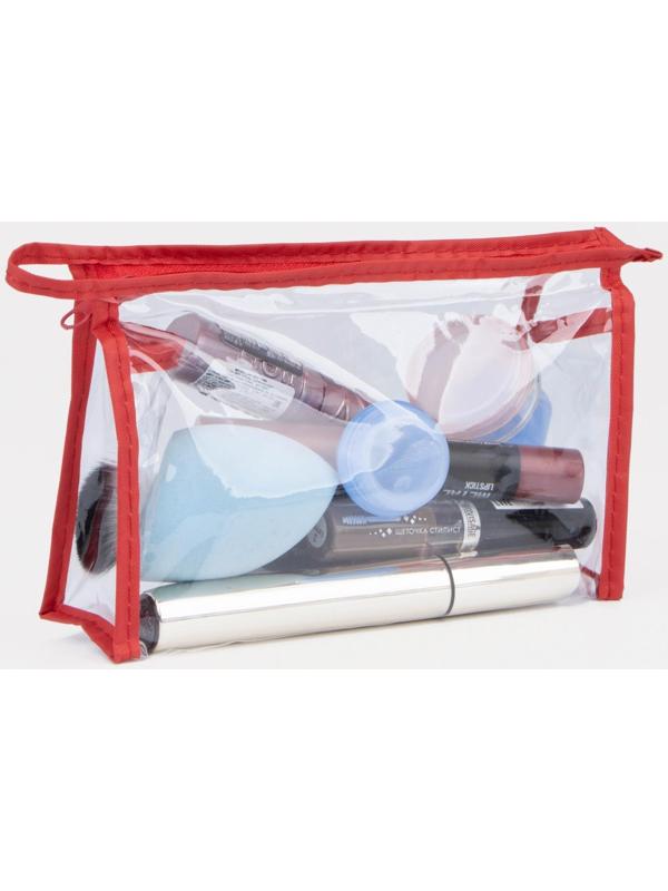 Косметичка на молнии, цвет красный