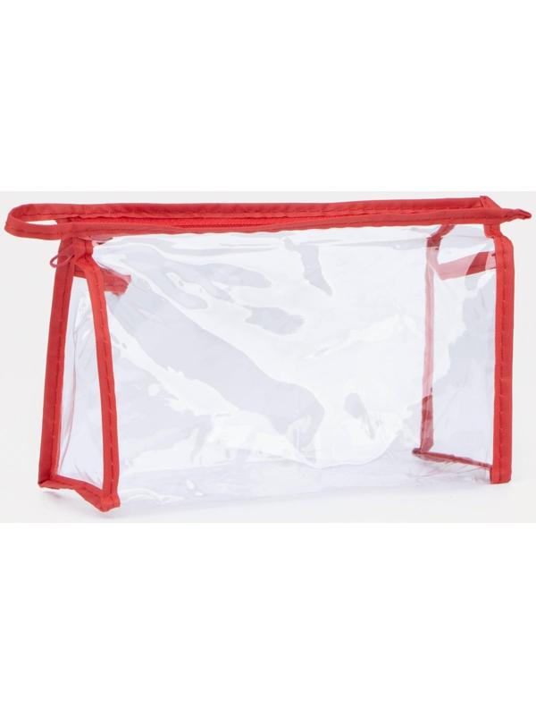 Косметичка на молнии, цвет красный