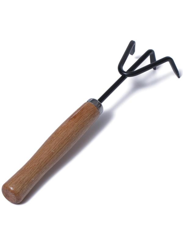 Набор садового инструмента, 2 предмета: рыхлитель, совок, длина 26 см, деревянные ручки