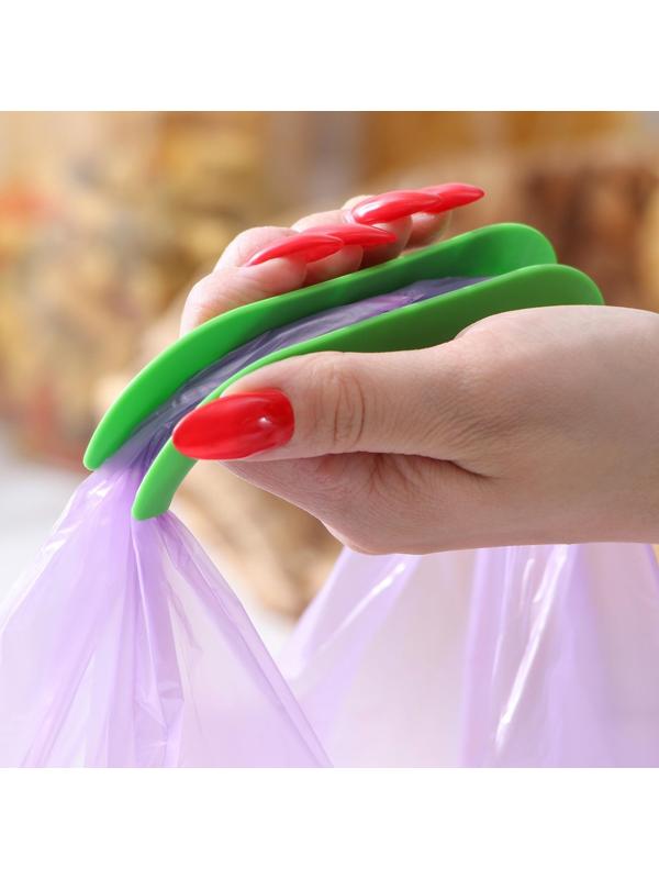 Набор ручек-держателей для пакетов 3 шт, цвет МИКС