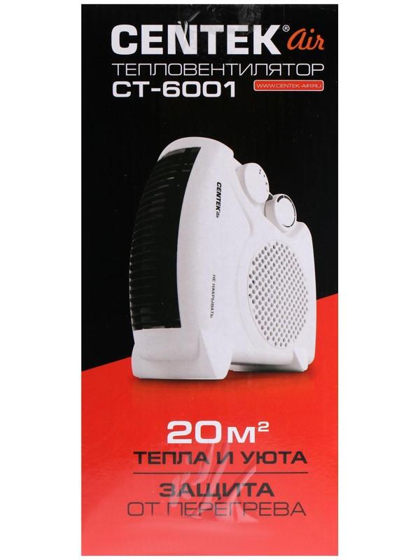 Тепловентилятор Centek CT-6001, спиральный, напольный, 2000 Вт, до 20 м², белый