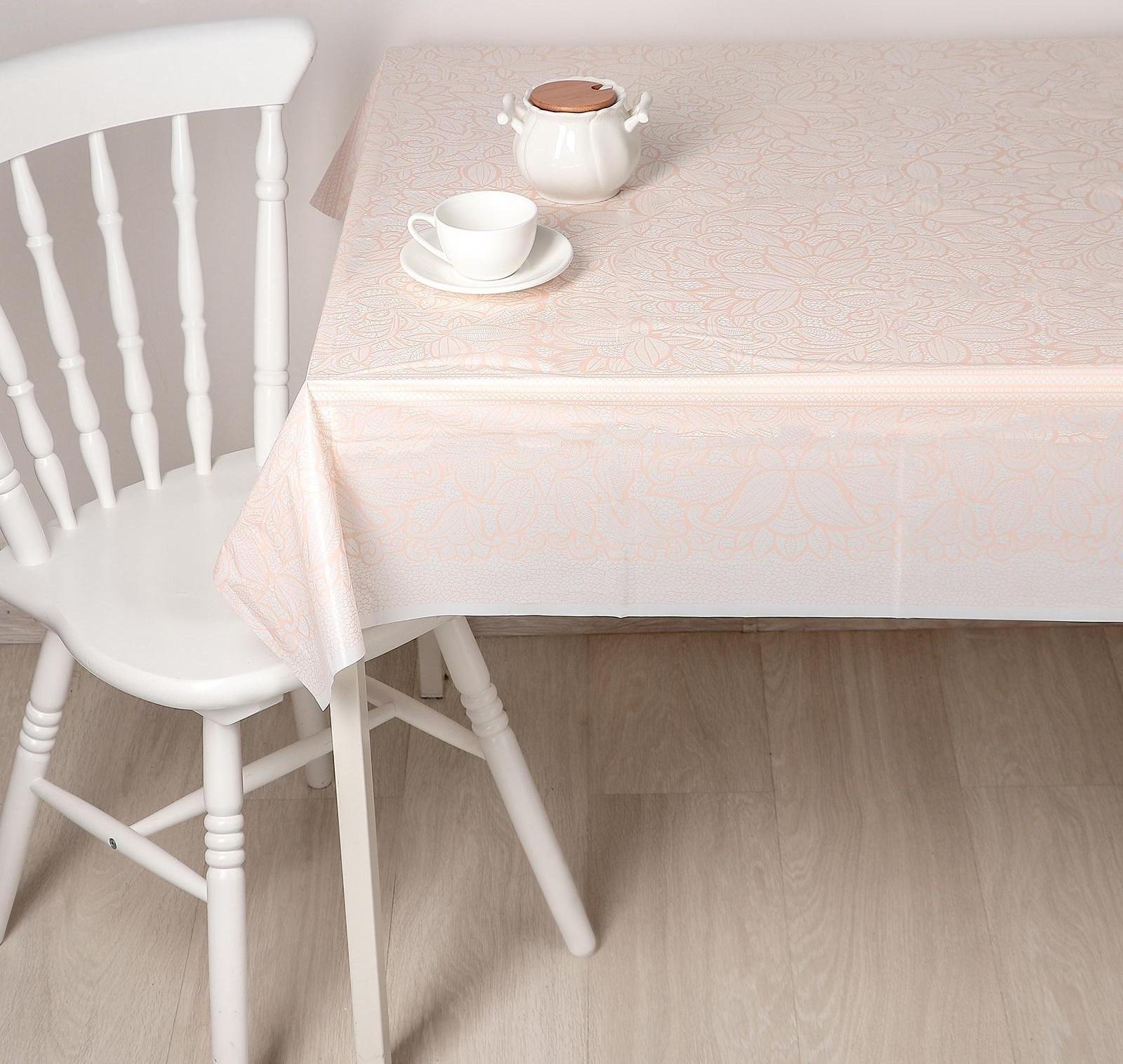 Скатерть без основы многоразовая «Ажур», 110×120 см, цвет бежевый