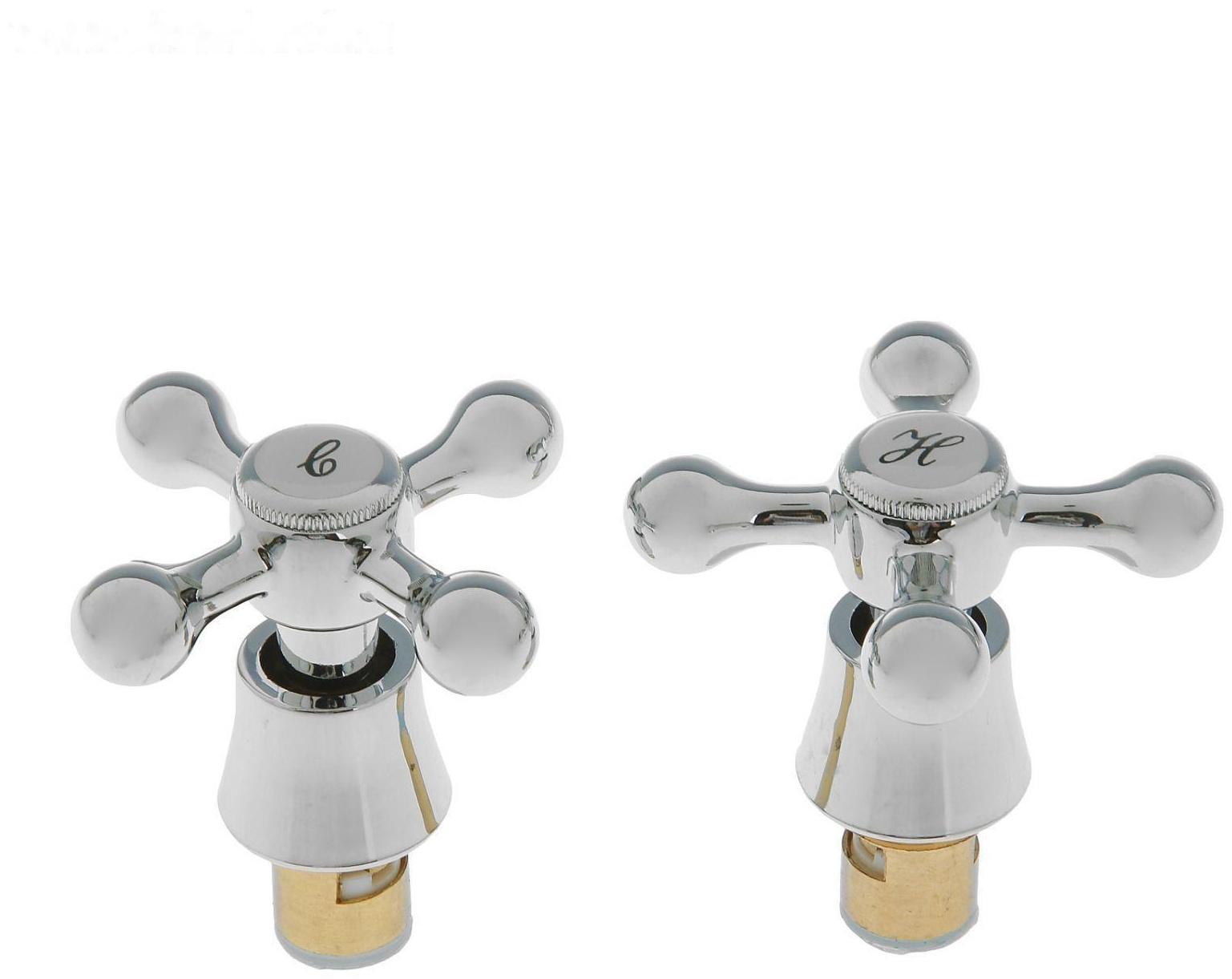 Маховик Accoona AH76-2, с кран-буксой, блистер, хром, комплект 2 шт.