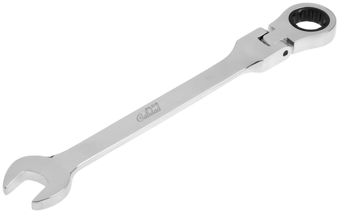 Ключ комбинированный трещоточный шарнирный ТУНДРА, CrV, полированный, 72 зуба, 19 мм