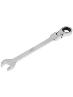 Ключ комбинированный трещоточный шарнирный ТУНДРА, CrV, полированный, 72 зуба, 19 мм