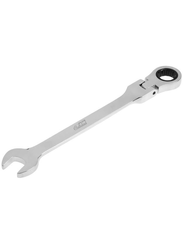 Ключ комбинированный трещоточный шарнирный ТУНДРА, CrV, полированный, 72 зуба, 19 мм