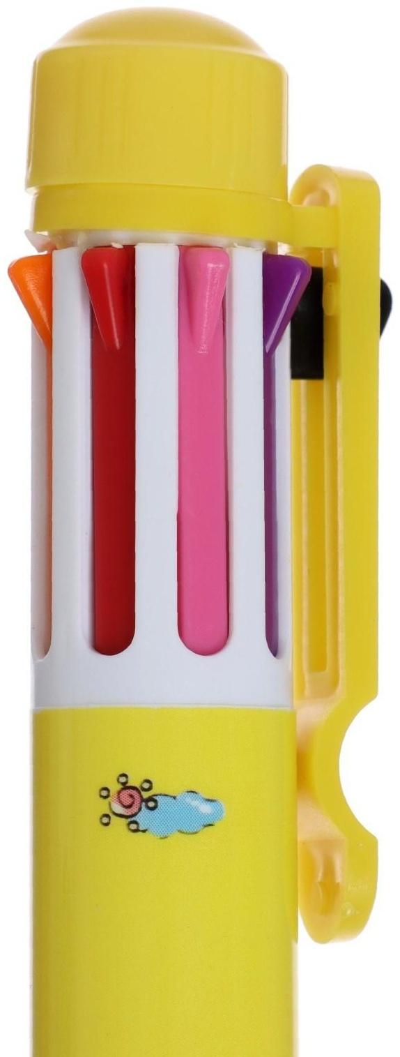 Ручка шариковая Calligrata, автоматическая, 8-ми цветная, МИКС