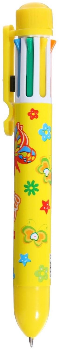 Ручка шариковая Calligrata, автоматическая, 8-ми цветная, МИКС