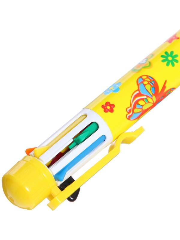 Ручка шариковая Calligrata, автоматическая, 8-ми цветная, МИКС