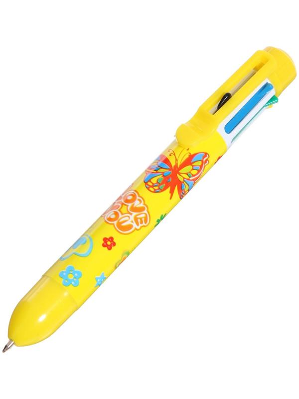 Ручка шариковая Calligrata, автоматическая, 8-ми цветная, МИКС