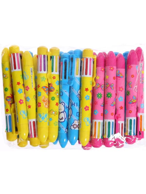 Ручка шариковая Calligrata, автоматическая, 8-ми цветная, МИКС