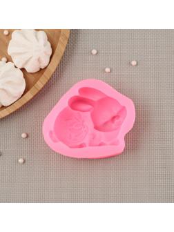 Силиконовый молд Доляна «Зайчик», 9,5×8×3 см, цвет МИКС