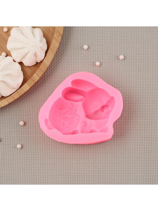 Силиконовый молд Доляна «Зайчик», 9,5×8×3 см, цвет МИКС