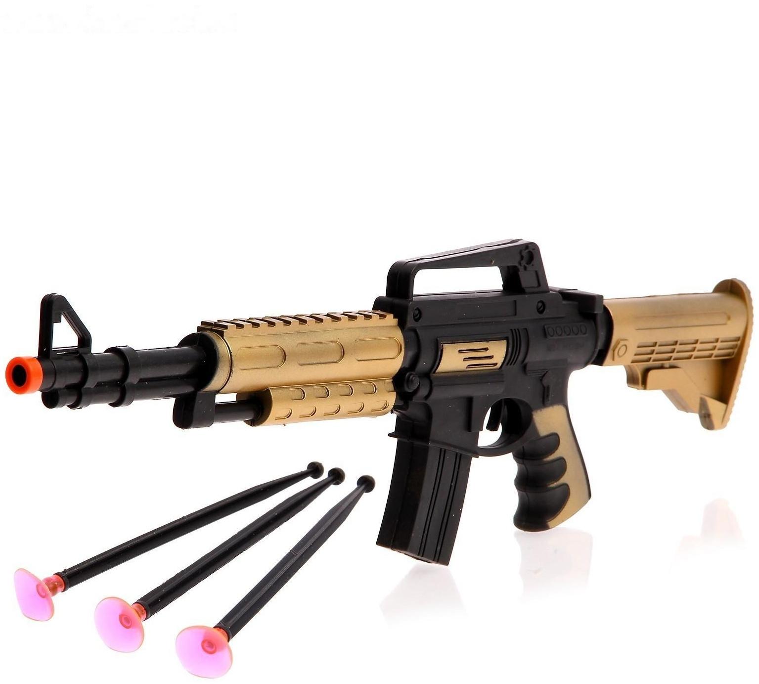 Автомат «М-16», стреляет присосками, цвета МИКС