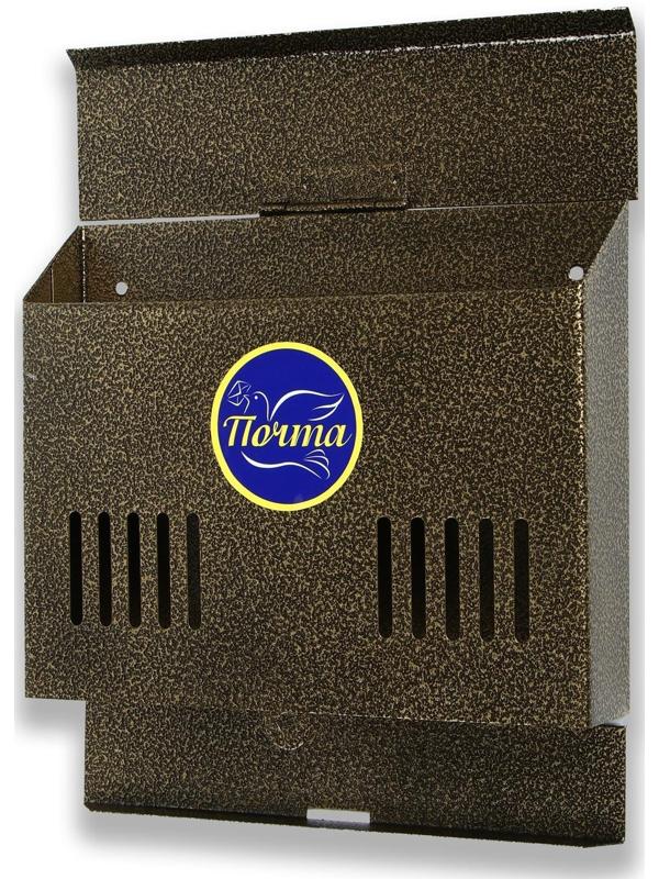 Ящик почтовый без замка (с петлёй), горизонтальный «Мини», бронзовый