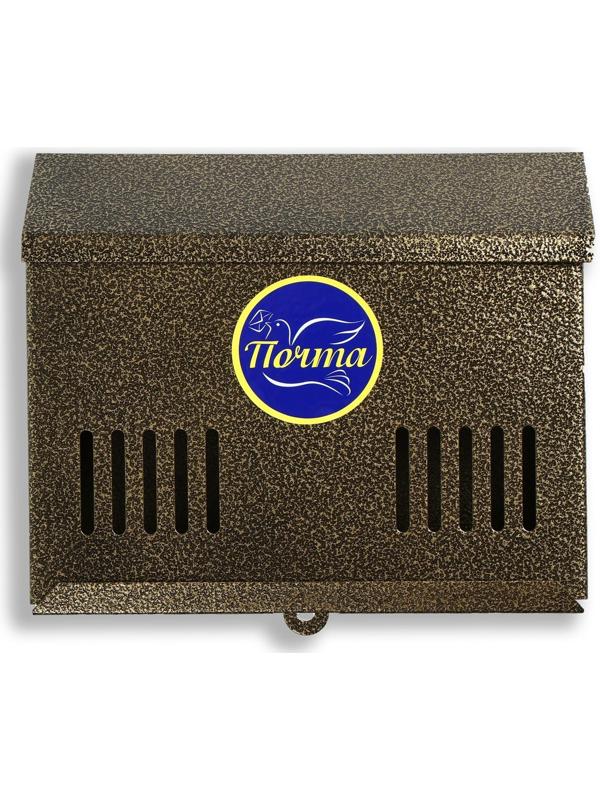 Ящик почтовый без замка (с петлёй), горизонтальный «Мини», бронзовый