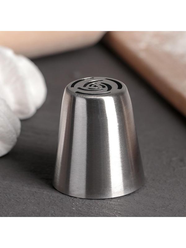 Насадка кондитерская «Роза 10 лепестков пышная», d=3,7 см, выход 2 см, нержавеющая сталь