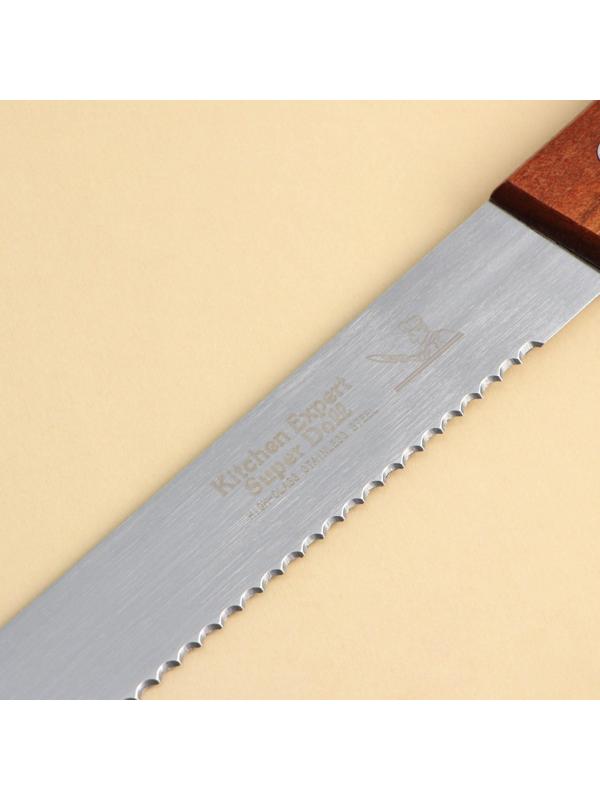 Нож для бисквита, длина лезвия 35 см, крупные зубцы, ручка дерево