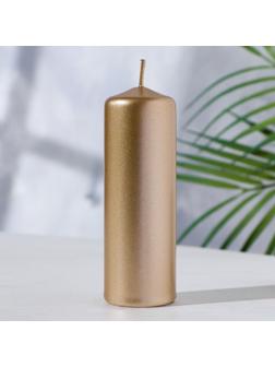 Свеча - цилиндр, 4х12 см, 20 ч, золото