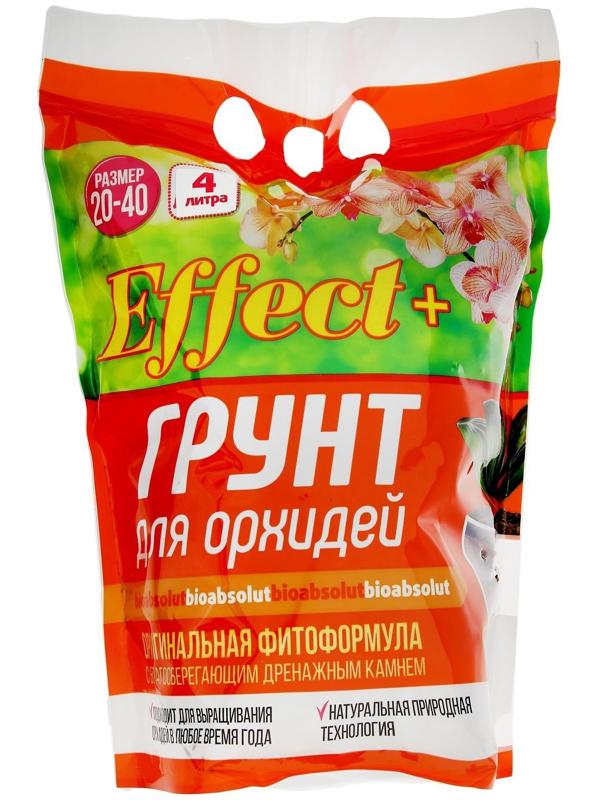 Грунт для орхидей Effect+, с дренажным камнем, фракция 20-40, 4 л