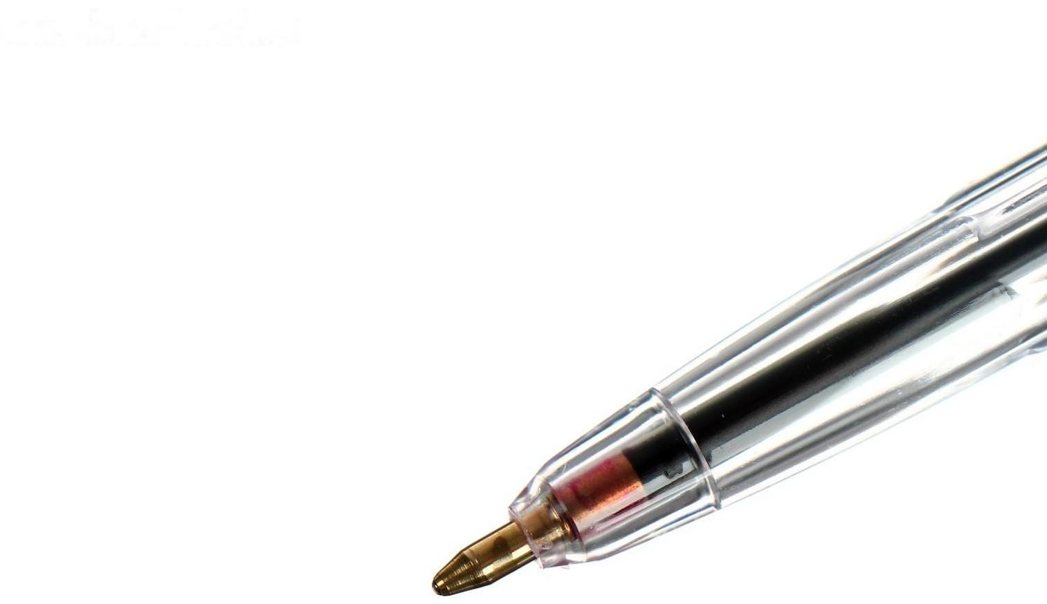 Ручка шариковая Carioca Corvina 51, прозрачный корпус, узел 1.0 мм, чернила красные