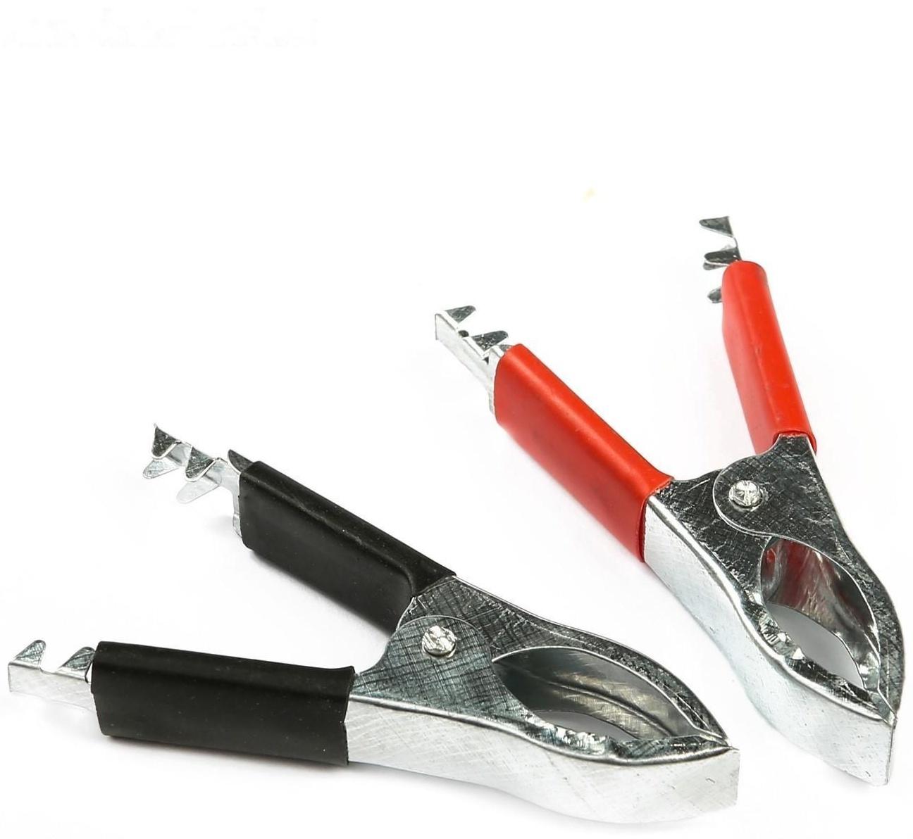 Зажимы-крокодилы для пусковых проводов, 30 А, 75 мм, набор 2 шт