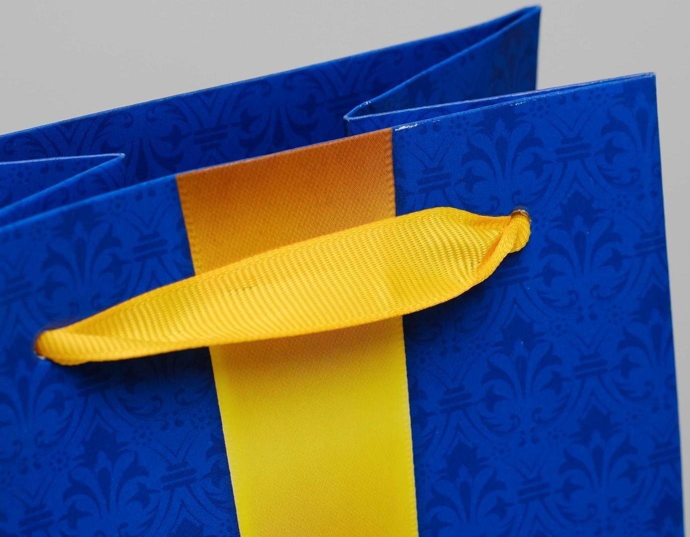 Пакет под бутылку «С бантом», 36 × 13 × 10 см