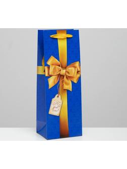Пакет под бутылку «С бантом», 36 × 13 × 10 см
