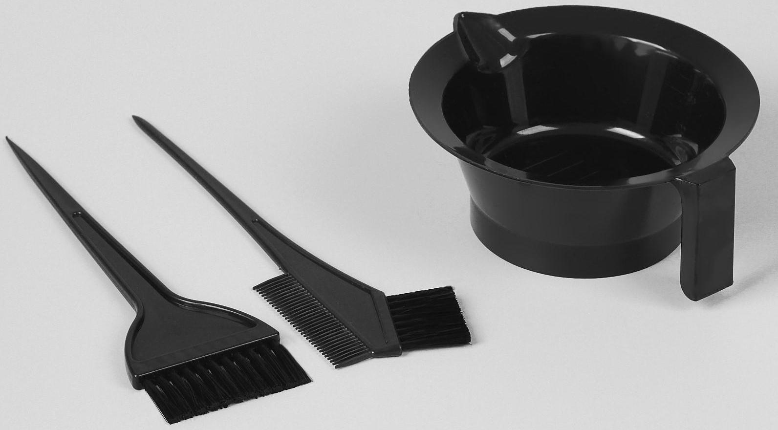 Набор для окрашивания волос, 3 предмета, цвет чёрный